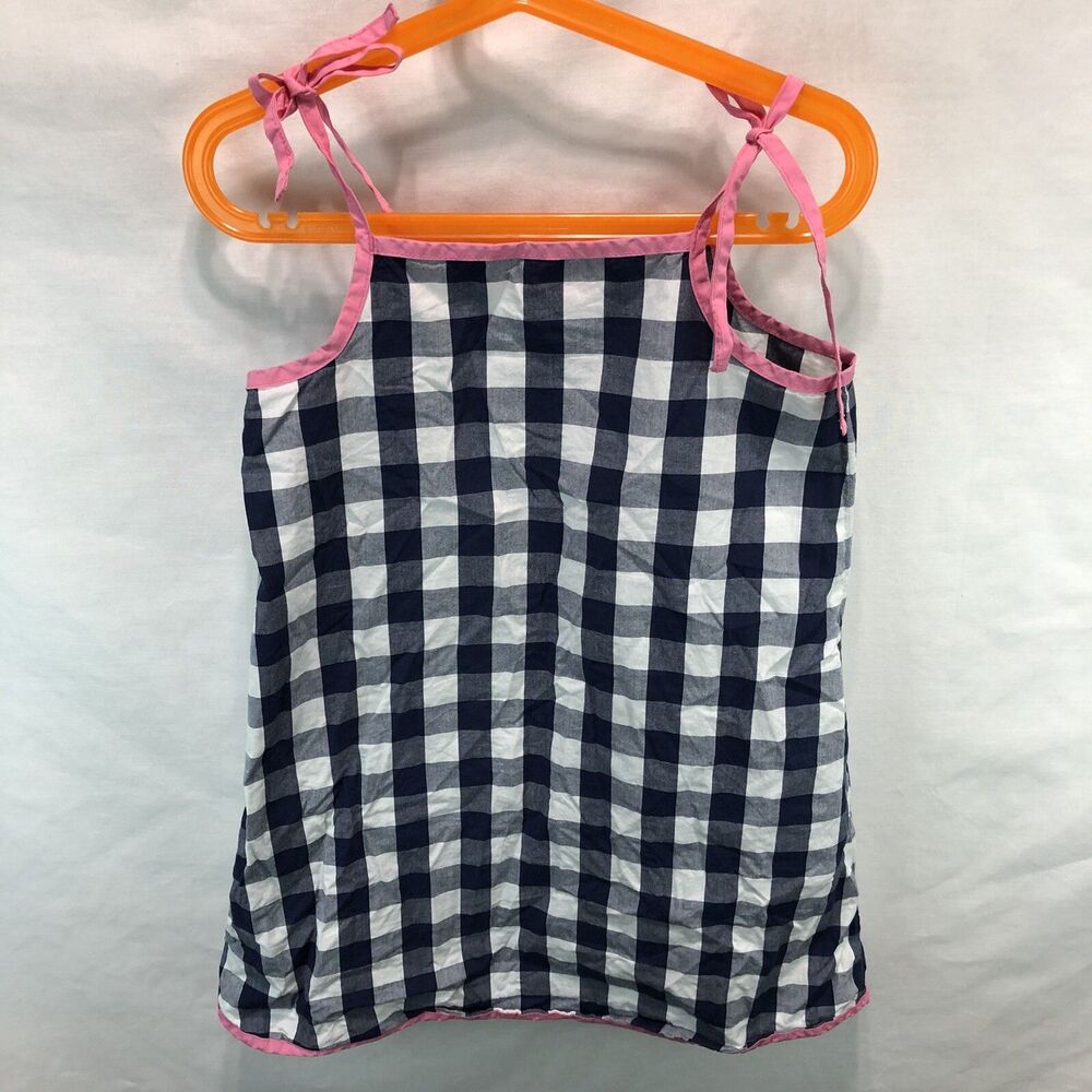 Hanna Andersson Plaid Pillowcase Dress Summer Tie Straps Girls Size 110 H10